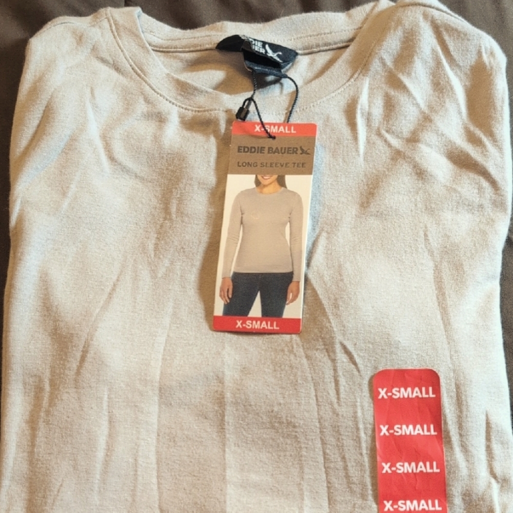 Eddie Bauer Beige Long Sleeve Tee - X-Small